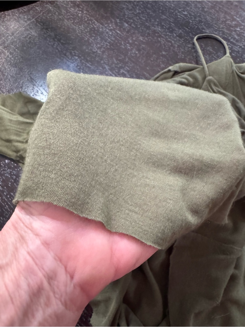 Bailey 44 Olive Ruffle Cold-Shoulder Top - Picture 8 of 11